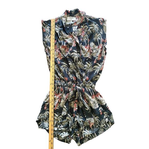 One Teaspoon Palm Floral Tropical Relaxed Boho Vacation Summer Women Romper XS - Picture 4 of 10